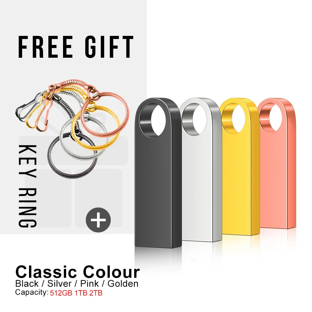 New 2025 Metal Pen Drive 2TB Cle Usb Flash Drive